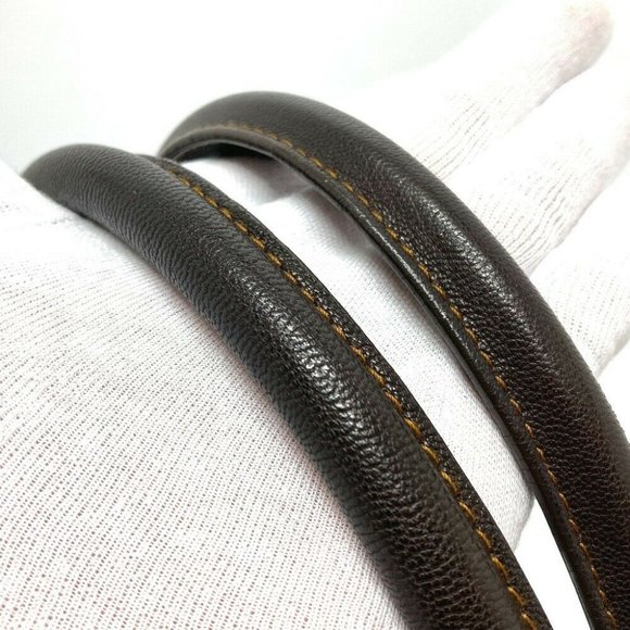 Authentic CHRISTIAN DIOR Trotter CD logo Vintage semi-shoulder Hand Bag Brown - Picture 5 of 12
